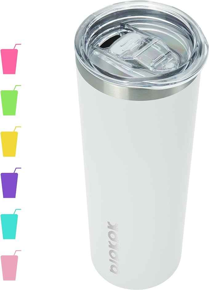 BJPKPK Skinny Tumbler with Lid 20 oz Stainless Steel Vacuum Insulated Double Wall Travel Coffee Water Tumblers Cup,White