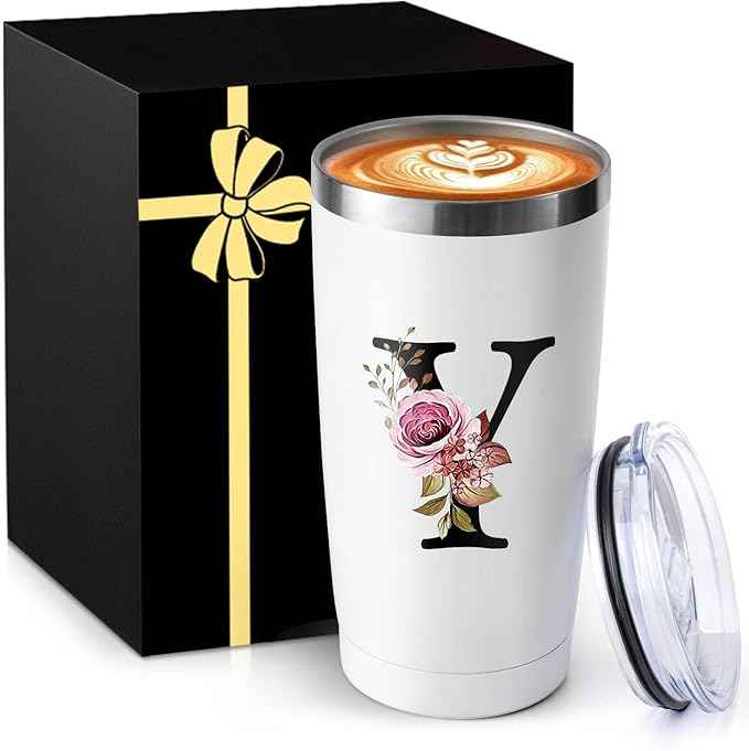 MNZZ 20 Oz Insulated Coffee Cup with Lid Car Tumbler Travel Mug Women Teacher Female Male Best New Appreciation Thank you Favorite Good Goodbye Retirement Friends Social Bestie Work Monogrammed Gift