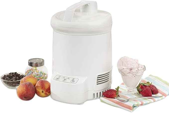 Total Chef Ice Cream Factory Automatic Electric Ice Cream Maker, 1.3 qt (1.2L), White, Make Easy Homemade Frozen Yogurt, Sorbet, Gelato with Fresh Ingredients, No Salt or Pre-Freezing Needed,TCIF06-A