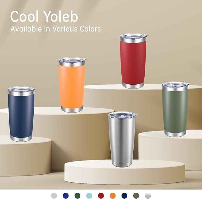 20 oz Tumblers Bulk Stainless Steel Tumbler with Lid Double Wall Vacuum Insulated Coffee Mug 20oz Powder Coated Cup for Hot and Cold Drinks, Navy, 12 pack