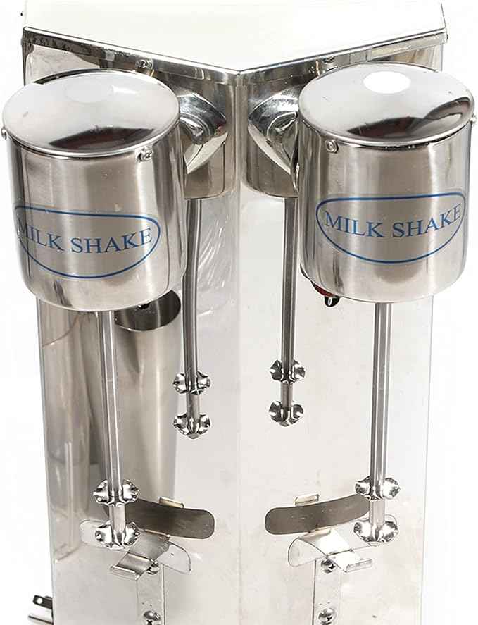 Electric Milkshake Maker, Ice Cream Mixer Machines, 110V Commercial Drink Smoothie Blender for Coffee Shops, Tea Stores to Making Fruit Tea, Coffee, Stirred Drinks (2 Head with Cup 650ml)