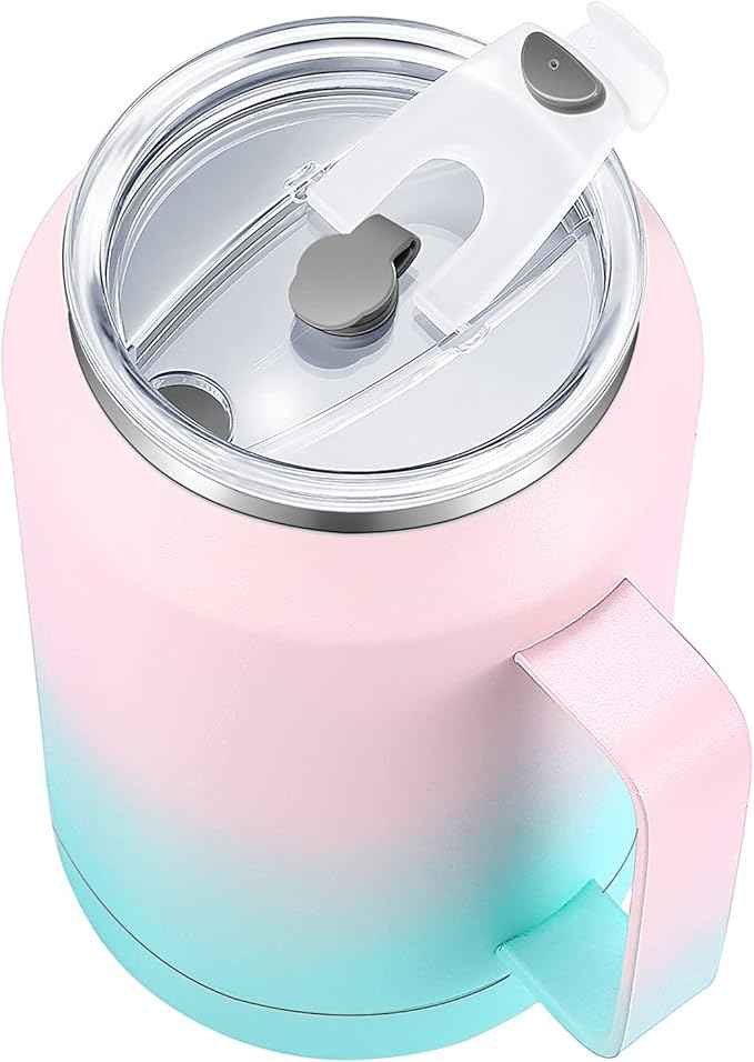 Zenbo 32 oz Mug Tumbler – Stainless Steel Vacuum Insulated Mug with Handle,Lid and Straw,Keeps Drinks Cold up to 36 Hours – Sweat-Proof Body, Dishwasher Safe