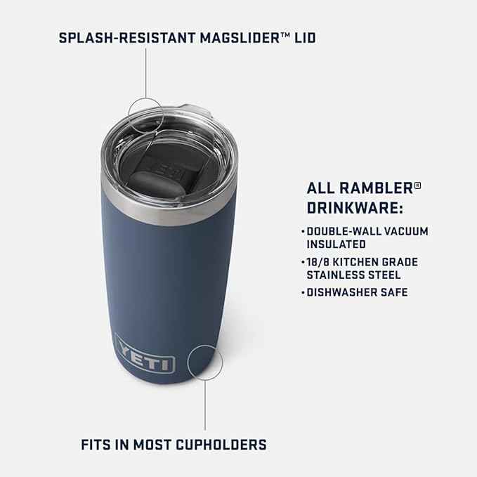 YETI Rambler 10 oz Tumbler, Stainless Steel, Vacuum Insulated with MagSlider Lid, Black Forest Green