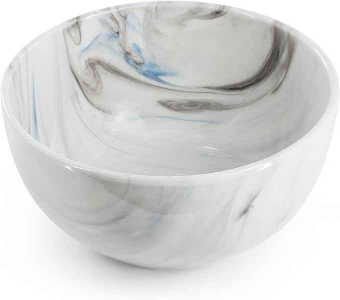 Elama Fine Marble 16 Piece Porcelain Dinnerware Set, Tableware Set, Everyday Dining, Service for 4 (Blue/Gray)