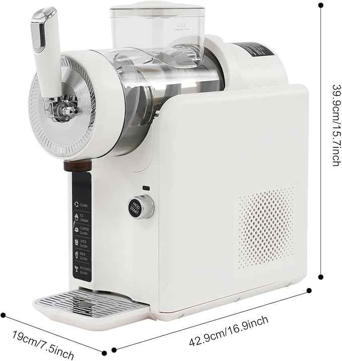 Slushie Machine, 185W Commercial Grade Frozen Drink Maker with 5 Modes + Self-Cleaning, 0.48Gal Capacity for Milkshakes Ice Cream Slushies, Home Party Restaurant Bar Use (Beige)