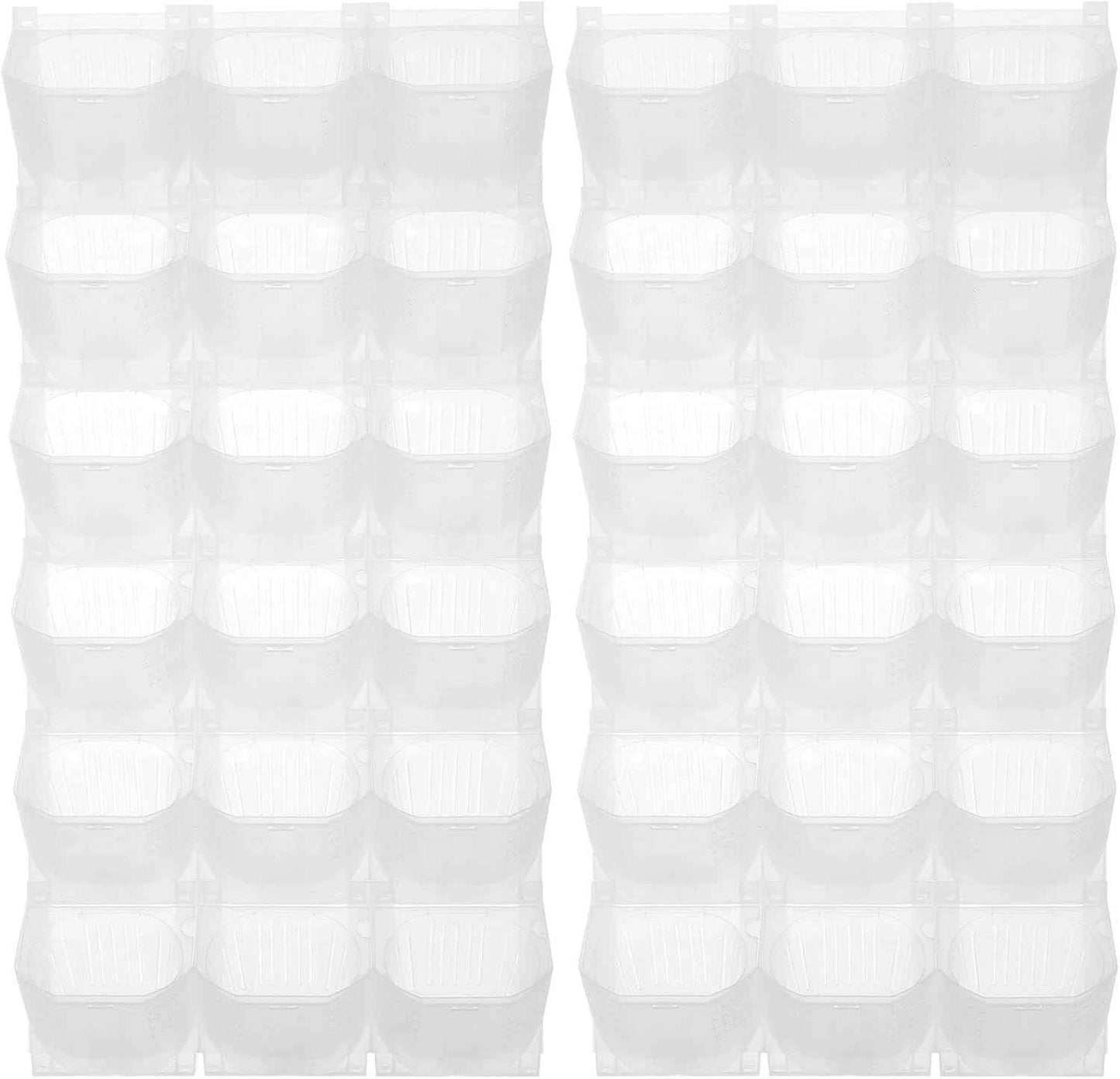 2 PCS Self-Watering Wall Planter, Wall-Mounted Vertical Garden Planter with 36 Pots for Indoor Outdoor Flowers Vegetables Herbs (White)