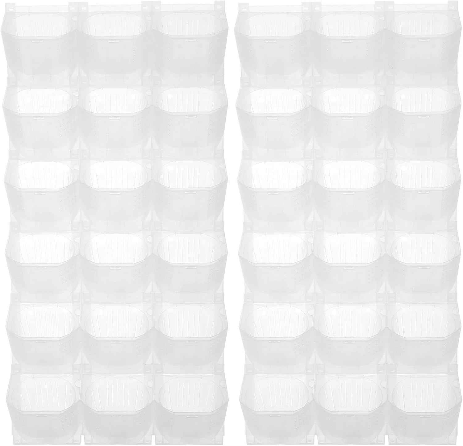 2 PCS Self-Watering Wall Planter, Wall-Mounted Vertical Garden Planter with 36 Pots for Indoor Outdoor Flowers Vegetables Herbs (White)