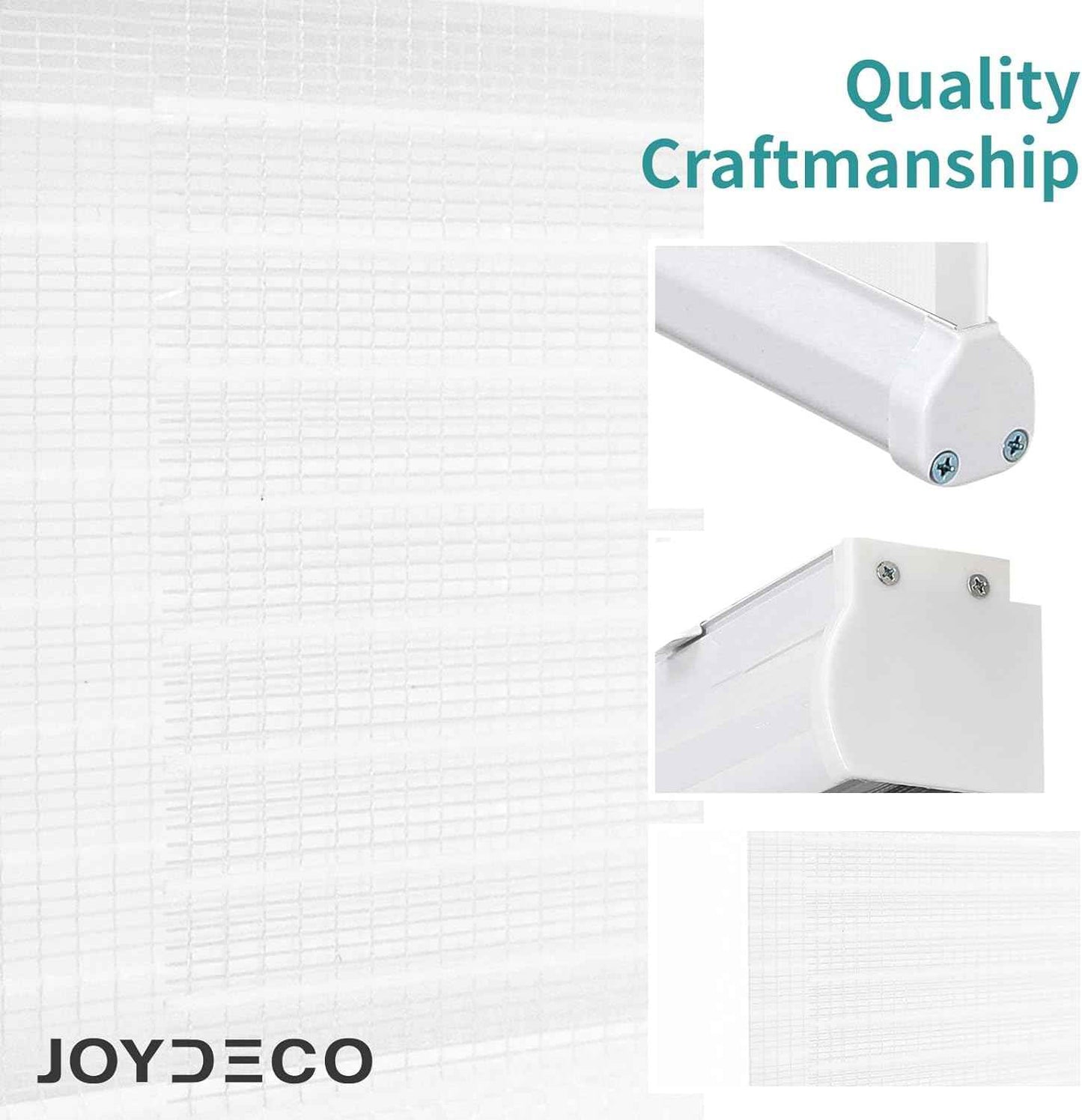 Joydeco White Sheer Zebra Blinds for Windows Cordless 70 Inch Wide,Privacy Light Filtering Dual Layer Roller Shades for Home Office Bedroom, 70" W×75" H