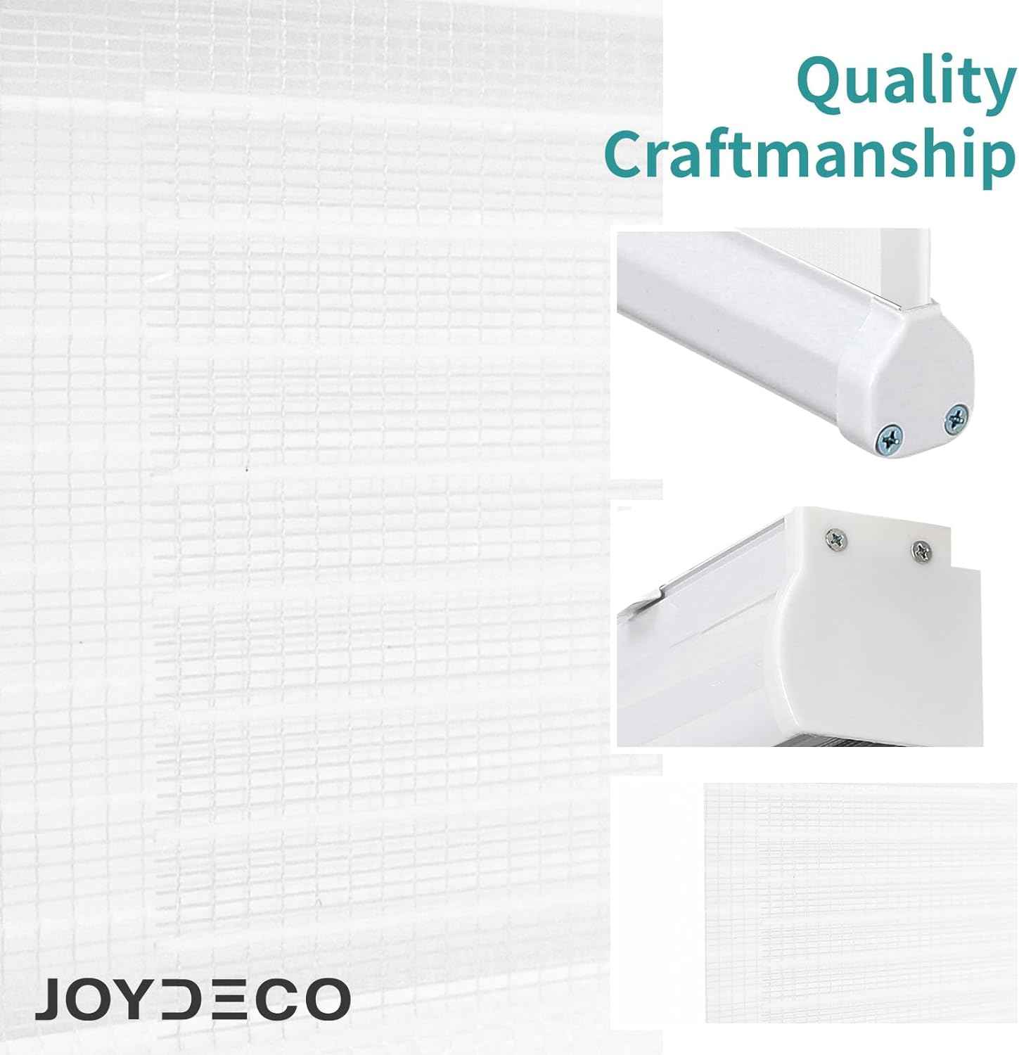 Joydeco White Sheer Zebra Blinds for Windows Cordless 70 Inch Wide,Privacy Light Filtering Dual Layer Roller Shades for Home Office Bedroom, 70" W×75" H