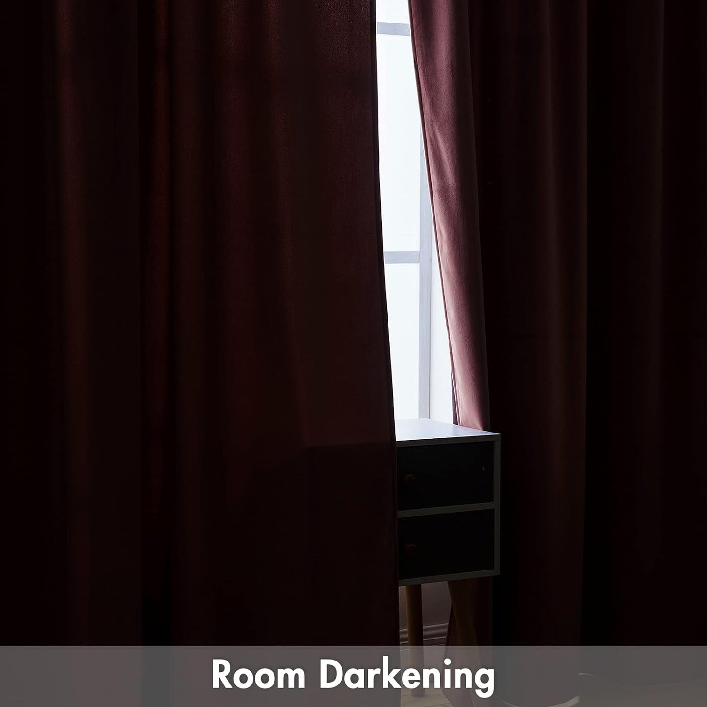 MIULEE Dusty Rose Pink Velvet Curtains Thermal Insulated Blackout Curtain Drapes for Bedroom Living Room Darkening 96 Inches Long Curtains Panels Rod Pocket Set of 2