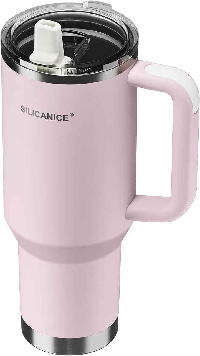 For Travel & Gym – Never Drink from a Moldy Lid Again: 40oz Hygienic Tumbler, 100% Leakproof Lid & Removable Foldable Spout. Reinforced Base, Fits Cup Holders - Pink Sand