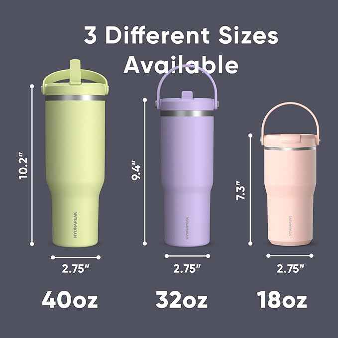 Hydrapeak Nomad 32 oz Tumbler with Handle and Straw Lid, Leakproof, Double Insulated, 32oz Cup, Stainless Steel | Navy