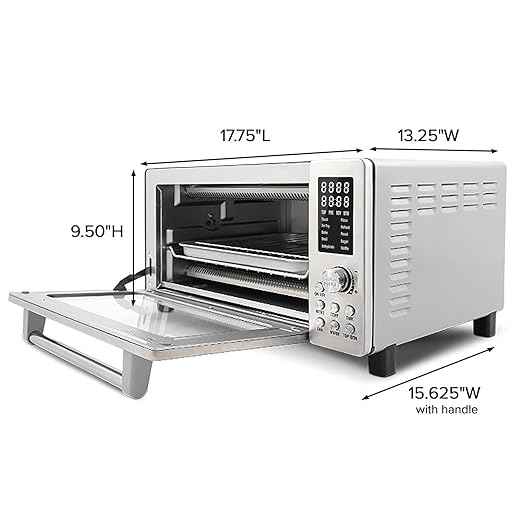 Nuwave Bravo Air Fryer Toaster Smart Oven, 10-in-1 Countertop Convection, 1800 Watts, 21-Qt Capacity, 50°-450°F Temp Controls, Top and Bottom Heater Adjustments 0%-100%, PFAS Free, Stainless Steel