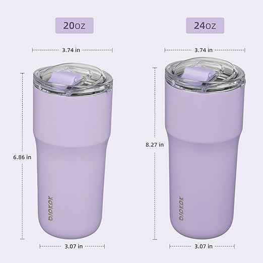 BJPKPK Insulated Tumbler with Lid,24oz Stainless Steel Tumbler,Double Wall Travel Coffee Mug Thermal cup,Keep Drinks Cold and Hot,Lavender
