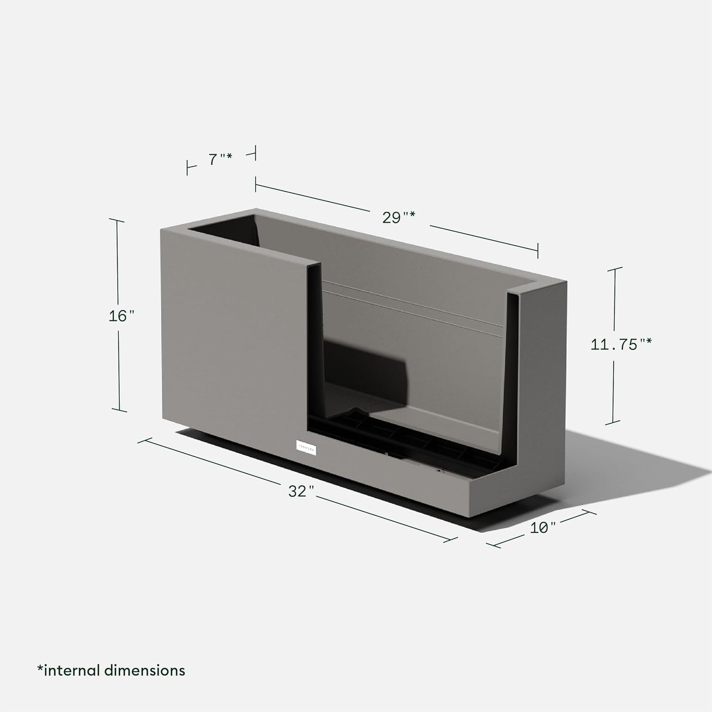 Veradek Block Series Long Box Planter - Large Rectangular Planter for Indoor or Outdoor Patio/Porch | Durable All-Weather Use with Drainage Holes | Modern Décor for Tall Plants, Flowers or Shrubs