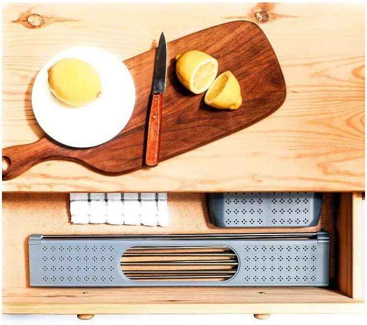 T.R. Stainless Steel Roll-Up Dish Drying Rack Over The Sink, 20" x 11", Foldable, Dishware & Utensil Holder