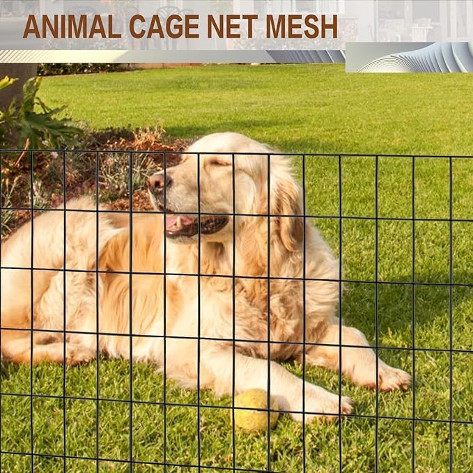 Tongmo 3 ft x 50 ft Black PVC Coated Welded Wire Fence, 16GA Garden Chicken Wire Fence Roll, Mesh Size 2" x 4" Hardware Cloth, Ideal for Yard Protection and Poultry Netting