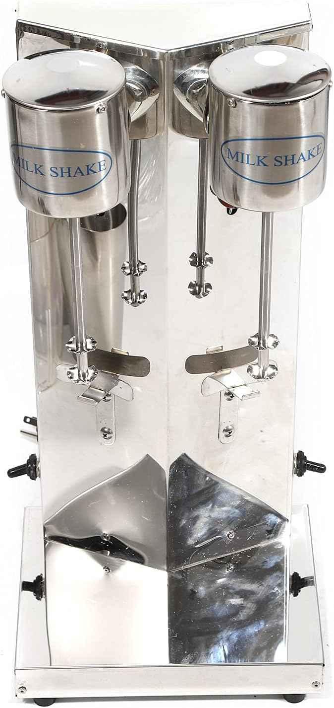 Electric Milkshake Maker, Ice Cream Mixer Machines, 110V Commercial Drink Smoothie Blender for Coffee Shops, Tea Stores to Making Fruit Tea, Coffee, Stirred Drinks (2 Head with Cup 650ml)