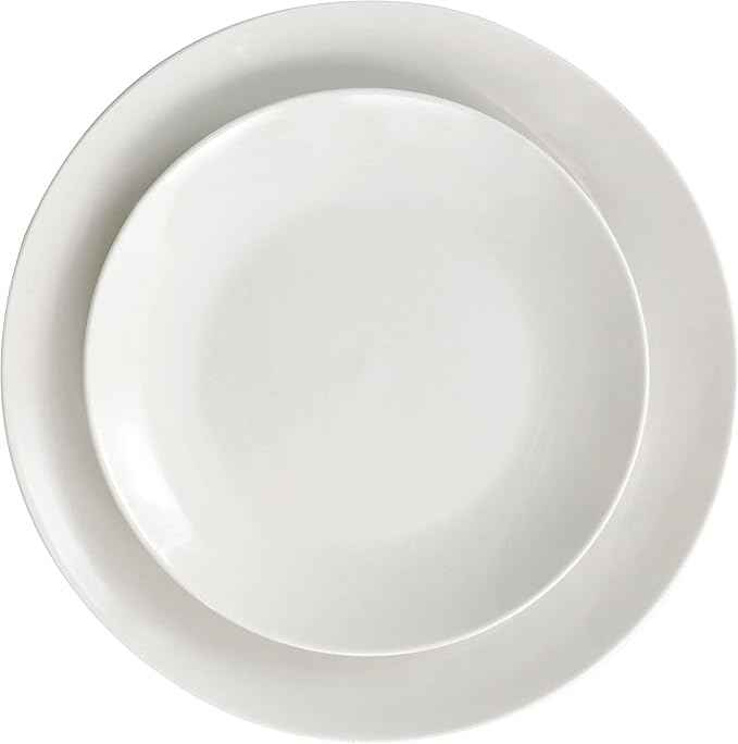 Elama Camellia 16 Piece Porcelain Double Bowl Dinnerware Set