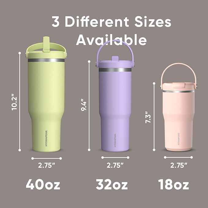 Hydrapeak Nomad 32 oz Tumbler with Handle and Straw Lid, Leakproof, Double Insulated, 32oz Cup Stainless Steel (Mocha)