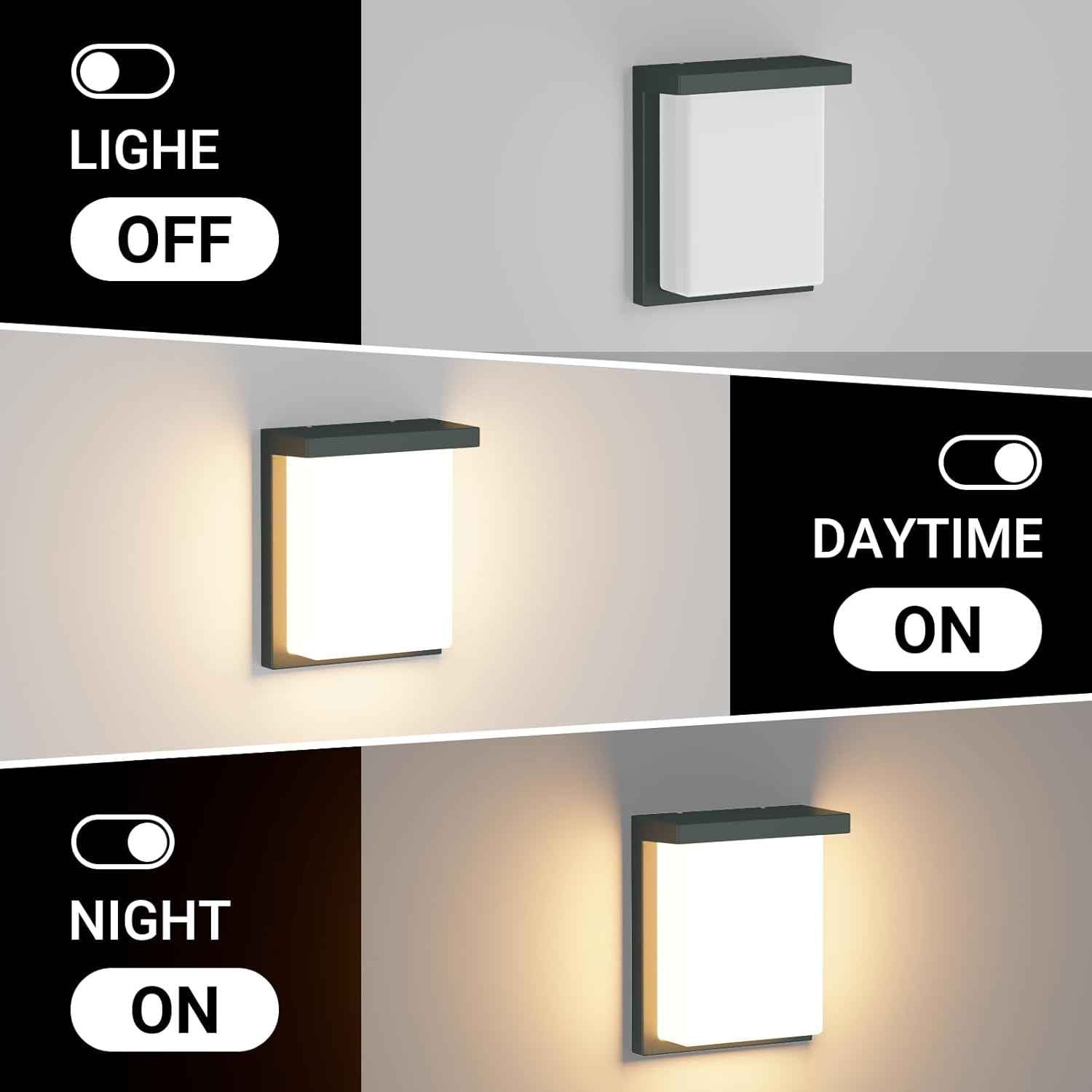 Tipace 2 Pack Modern Outdoor Led Wall Light,30W 3000K 1200Lumen Porch & Patio Hardwired Outside Wall Mount Wall Sconces,Exterior IP65 Waterproof Aluminum Wall Lamp for Front Door Garage Garden