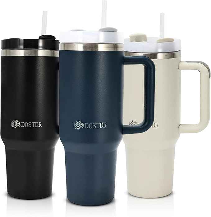 40 oz Stainless Steel Travel Tumbler, Vacuum Insulated, Two Way Lid, Straw/Sip, Hot Cold Drinks, Quencher, Wide Mouth, Coffee Water Smoothie Iced Tea, Car Gym Beach, Portable Light Weight