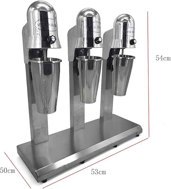 Electric Milkshake Maker, Ice Cream Mixer Machines, 110V Commercial Drink Smoothie Blender for Coffee Shops, Tea Stores to Making Fruit Tea, Coffee, Stirred Drinks (3 Head 800ml)
