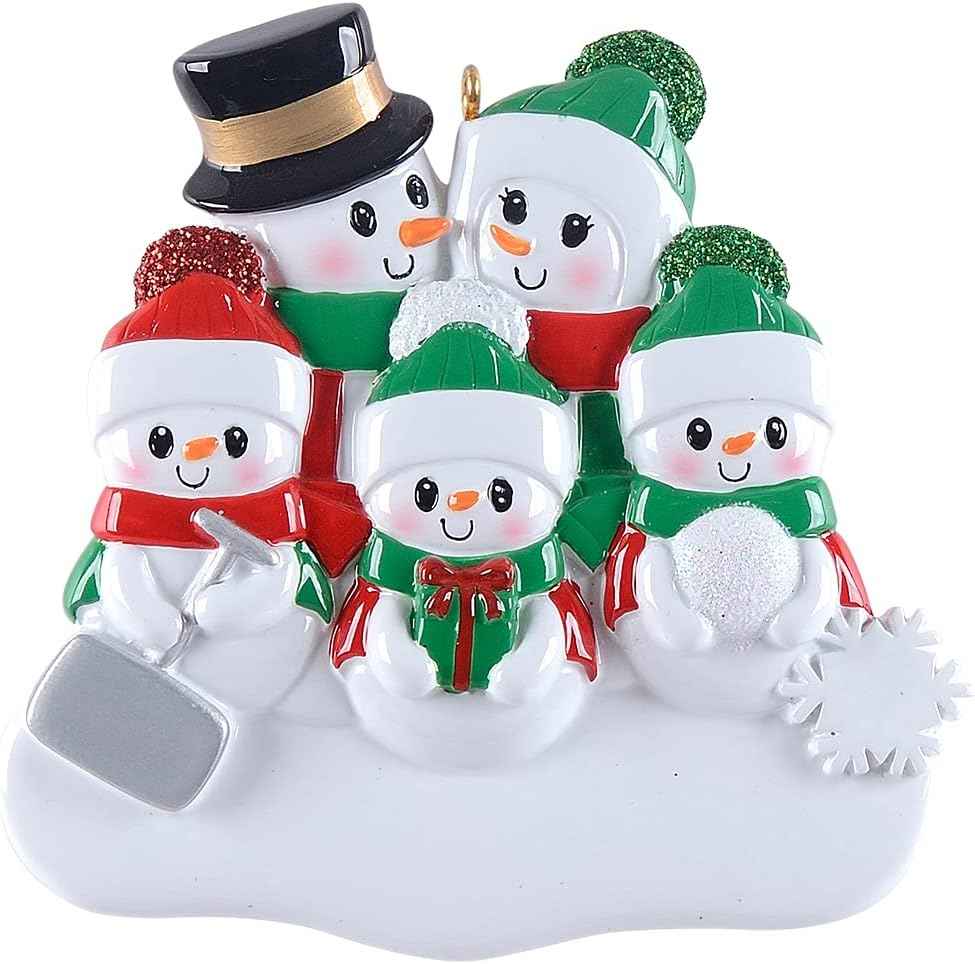 MAXORA 2025 Snowman Family of 5 Ornament, Personalized Snow Shovel Family Ornament, Snowmen Ornaments, Snowman Christmas Tree Ornaments Decoration Keepsake, 2025 Christmas