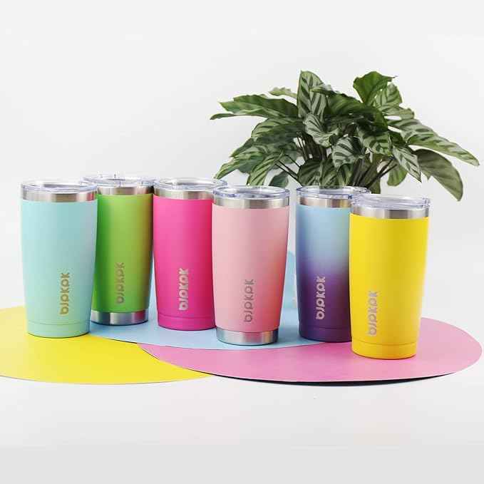 BJPKPK 20oz Stainless Steel Tumbler with Lid And Straw, Double Wall Vacuum Coffee Cup, Travel Mug for Ice Drink and Hot Beverage, Insulation Travel Tumblers Cups,Cherry Blossom