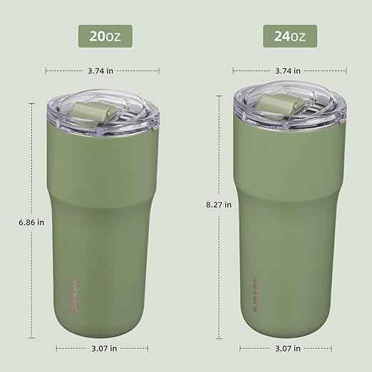 BJPKPK Insulated Tumbler,20oz Stainless Steel Tumbler with lid,Double Wall Travel Coffee Mug Thermal Cup,Keep Drinks Cold and Hot,Forest Green
