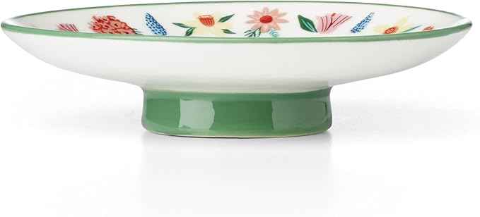 Oneida Home Decor, First Blooms Ring Dish, Porcelain Material, Spot Clean, Ring Holder Dish, Jewelry Holder, House Decor, Gifts For Women, Butterfly And Flowers Design (Multi-Color, 1 Piece)