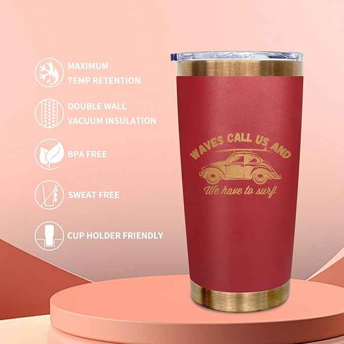 20 oz Tumblers Stainless Steel Tumbler with Lid and Straw Insulated Copper Coffee Mug for Laser Graving 21oz Powder Coated Cup(Red,6 pack)