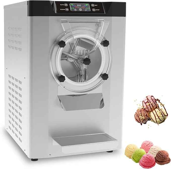 2000W Commercial Hard Ice Cream Machine, 18-24L/H (6.3GPH) Capacity Suitable for Restaurant/Bar/Home, LED Display, 110V 60Hz