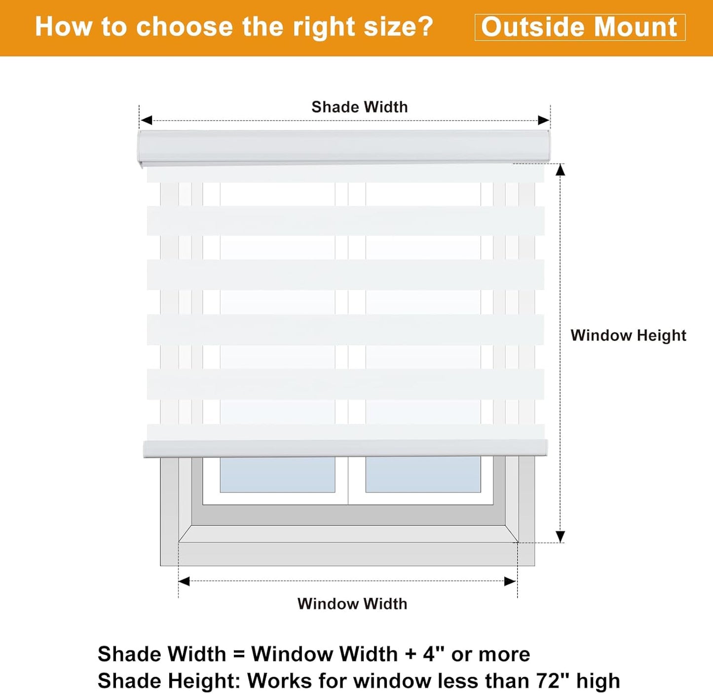 Persilux Cordless Zebra Blinds for Windows, Light Filtering Roller Shades for Windows (67" W x 72" H, White) Light Control for Day and Night, Light Filtering Sheer Shades for Home, Office, Bedroom