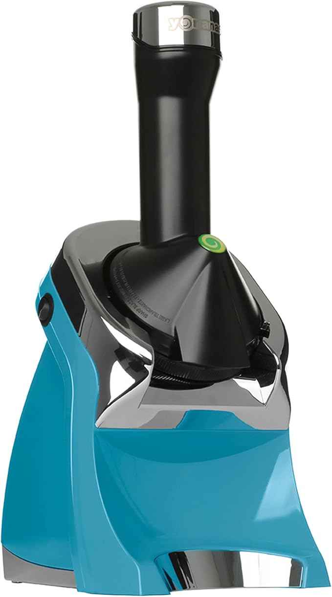 Yonanas 988TL Deluxe Vegan Non-Dairy Frozen Fruit Soft Serve Dessert Maker, BPA Free, Includes 75 Recipes, 200 Watts, Teal