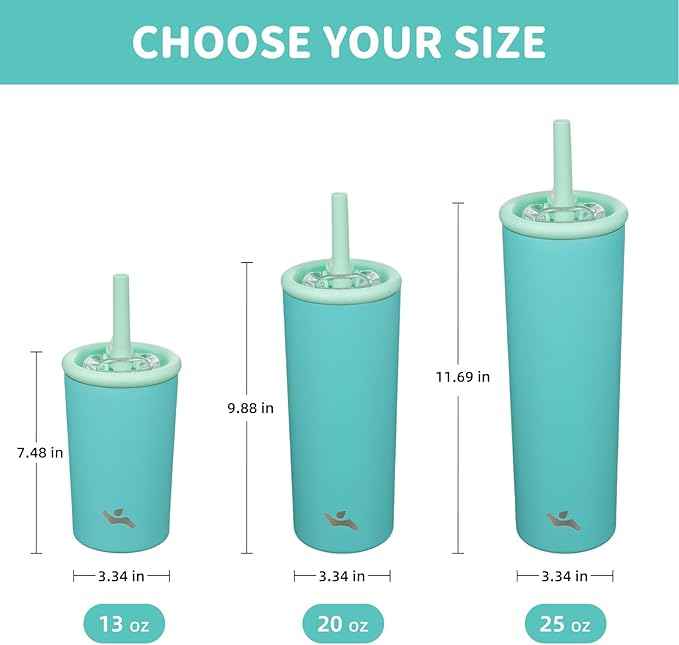 Konokyo 25oz Insulated Tumbler with Lid and Straw, Reusable Iced Coffee Cup with Lid, Travel Coffee Mug, BPA-Free, Leak-Proof and Durable, Turquoise