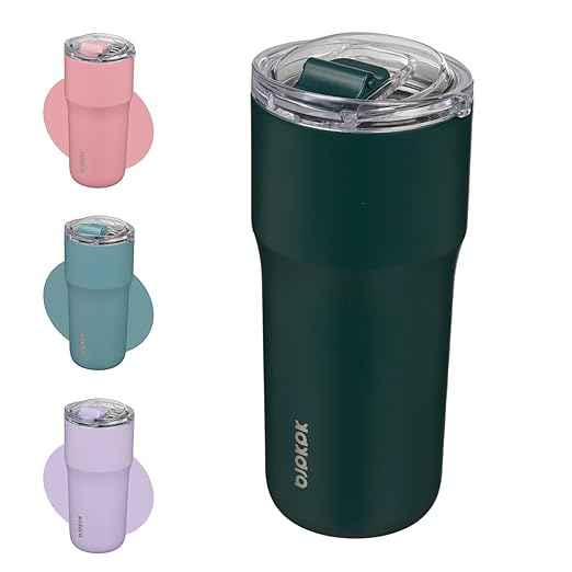 BJPKPK Insulated Tumbler with Lid,24oz Stainless Steel Tumbler,Double Wall Travel Coffee Mug Thermal cup,Keep Drinks Cold and Hot,Dark Green