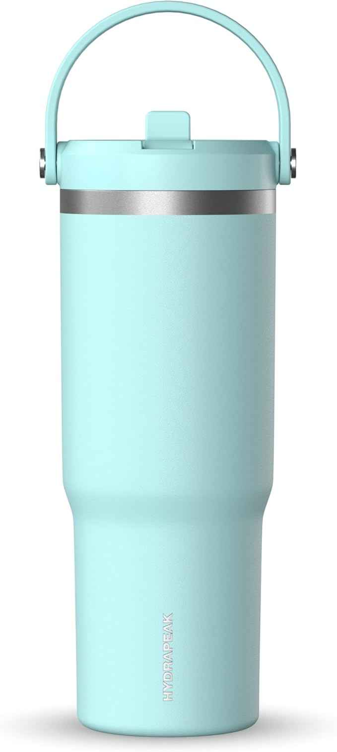 Hydrapeak Nomad 32 oz Tumbler with Handle and Straw Lid, Leakproof, Double Insulated, 32oz Cup Stainless Steel (Almond)