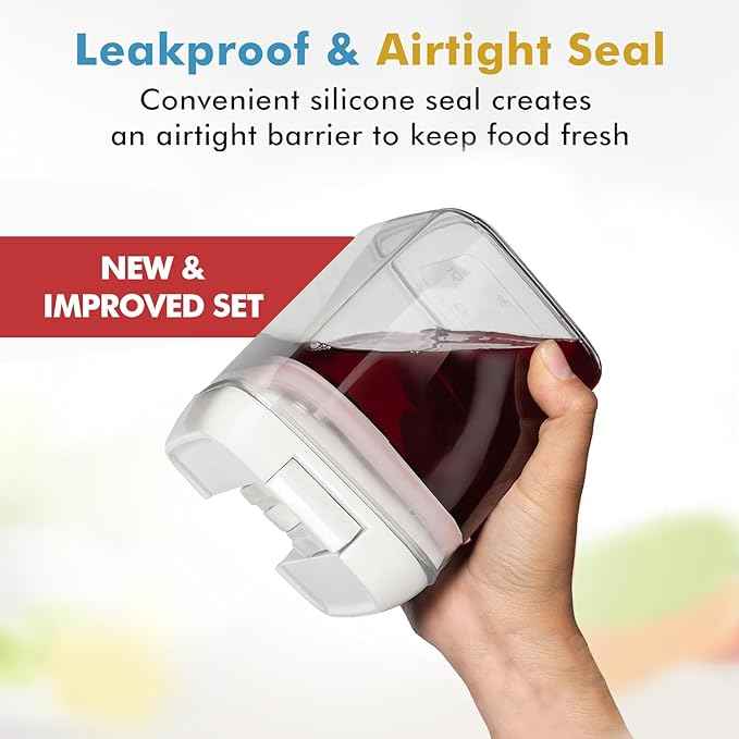 Shazo 9 PC Airtight Food Storage Containers - BPA Free Clear Plastic Snack & Spice Containers with Easy Lock Lids - Kitchen and Pantry Organization for Herbs, Coffee, Tea - 0.5L / 2.1 Cups