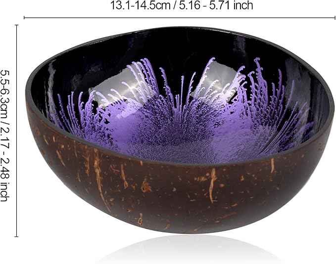 ChezMax Natural Coconut Bowl Mother of Pearl Inlaid Shell Bowls Key Bowl for Entryway Table Candy Container Nuts Holder Fruits & Dry Snack Storage Bowl Round Handcrafted Bowl for Decoration