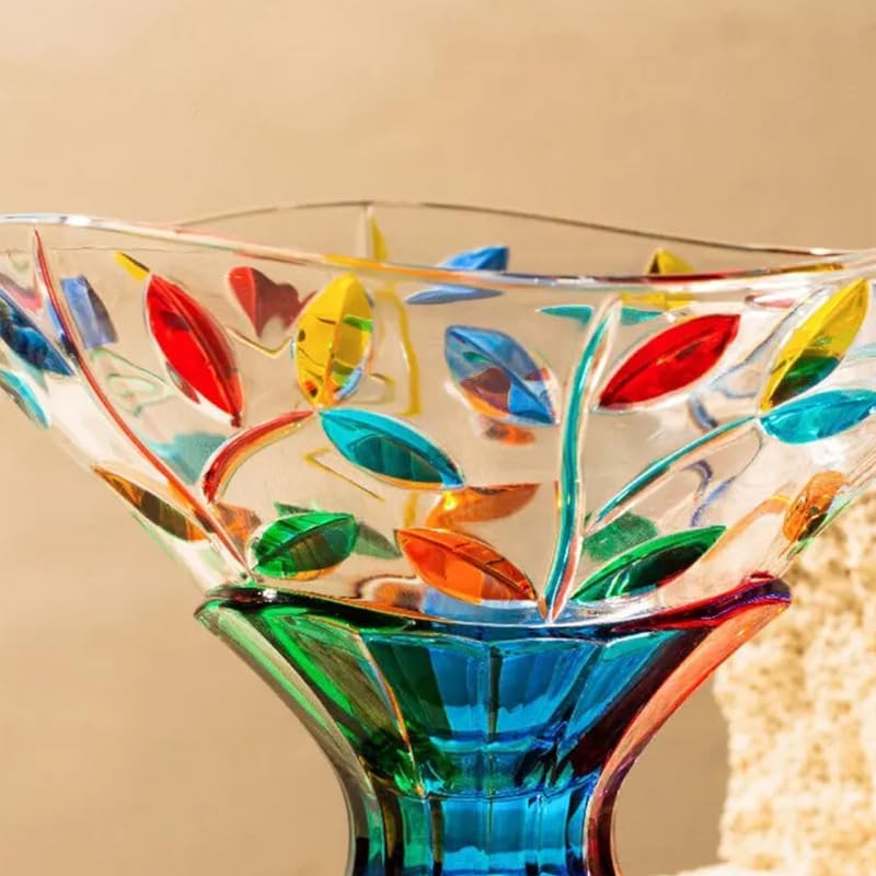Decorative Candy Dish Crystal Bowl, Colorful Glass Christmas Candy Dish for Centerpieces Decor, Decorative Bowl for Candies, Painted Cu´