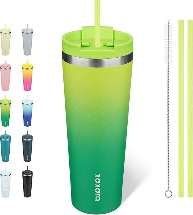 BJPKPK 26oz Tumbler With lid And Straw Stainless Steel Travel Coffee Mug Insulated Tumblers Cups,Bamboo Grove