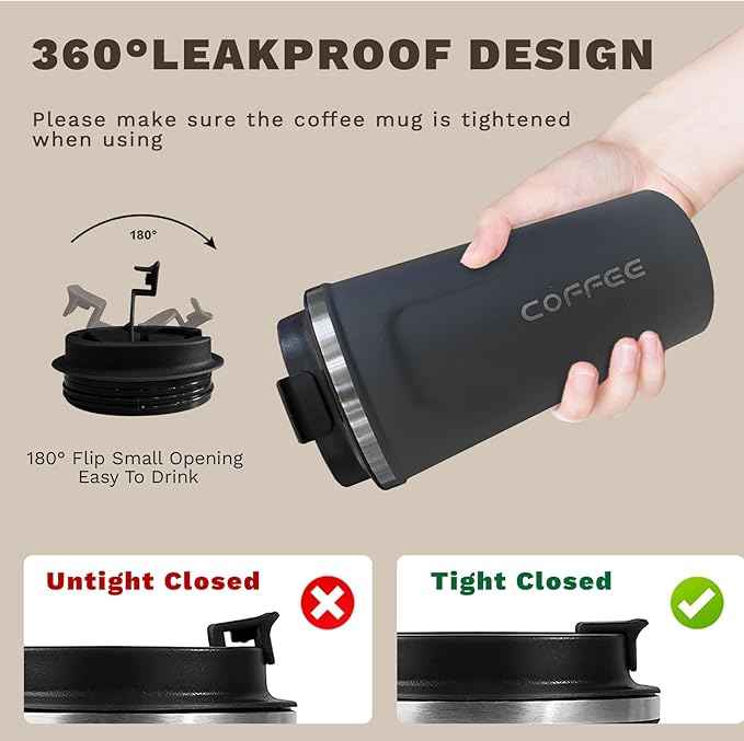 SPLMIFA Travel Coffee Mugs Leak-Proof, Reusable Coffee Cups with Lids, Stainless Steel Vacuum Insulated Coffee Tumblers, Thermal Insulation Cups for Men and Women Hot & Cold Drinks(2nd-Blue, 17OZ)
