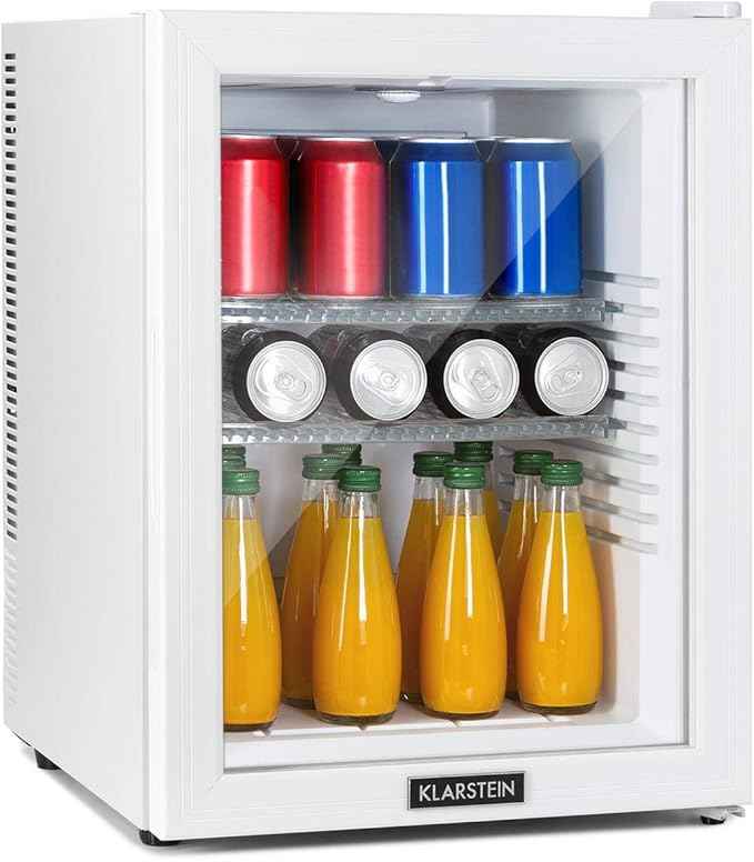Klarstein Brooklyn - Minibar mini fridge, thermoelectric cooling system, 3-stage cooling: up to 12°C, EcoExcellence system:, noiseless: 0 dB, 42 liters, white