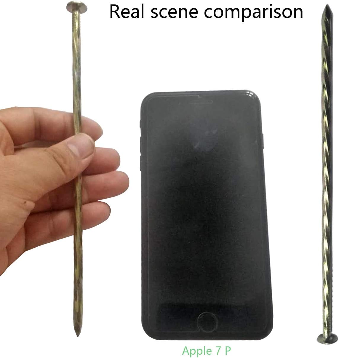 50 Pack - 8" Solid Galvanized Non-Rust Metal Garden Stakes, Spiral Landscape Edging Spikes/Anchors, for Paver Edging, Weed Barriers, Turf, House Construction, Carpentry Nail, Tent, Anchoring Spikes