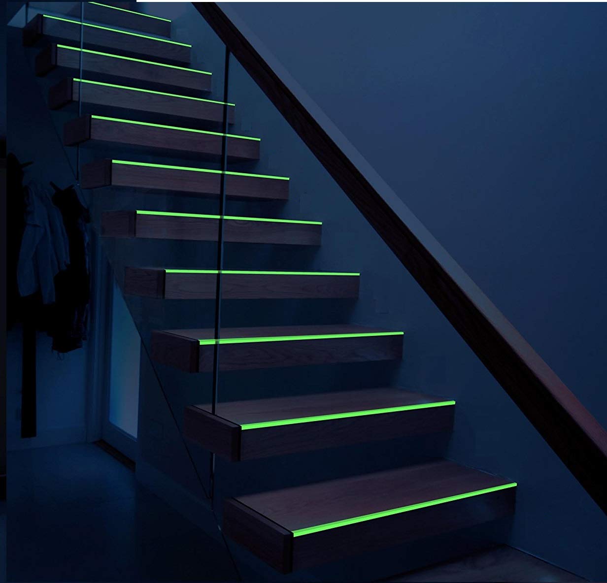 Glow in The Dark Tape - 33 FT X 0.5 Inch Luminous Photoluminescent/Luminescent Emergency Roll Safety Egress Markers Stairs, Walls, Steps, Exit Sign. Glowing Pro Theatre Stage Floor