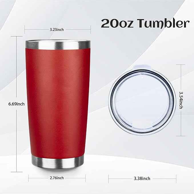 StarSpeed 20oz Tumbler Bulk with Lid, Stainless Steel Insulated Tumblers Double Wall Vacuum Insulated Travel Mug, Powder Coated Coffee Cups for Hot and Cold Drinks(Wine Red,1)