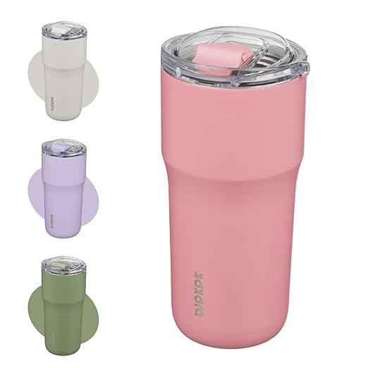 BJPKPK Insulated Tumbler,20oz Stainless Steel Tumbler with lid,Double Wall Travel Coffee Mug Thermal Cup,Keep Drinks Cold and Hot,Pink