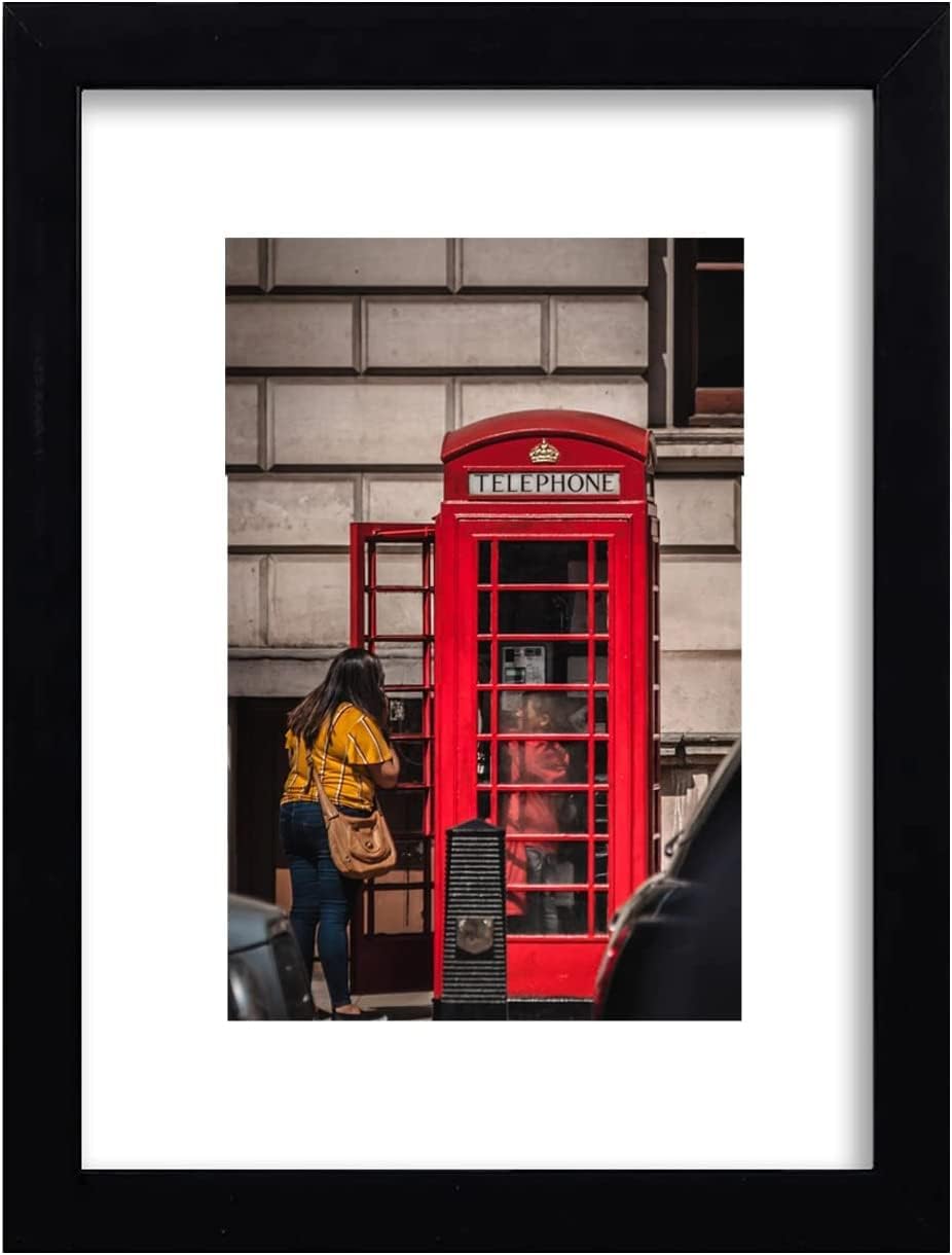 8x10 Picture Frame Set of 6, Display Pictures 5x7 with Mat or 8x10 Without Mat for Wall Mounting or Table Top Display,Black