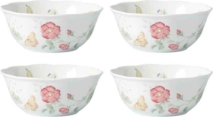 Lenox Butterfly Meadow Large All-Purpose Bowl Set, 4-Piece, Porcelain